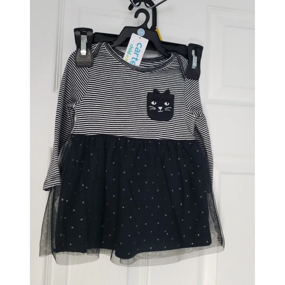 Carter‎ Infant 2 piece Set long sleeve Black & White Size  3-6 M